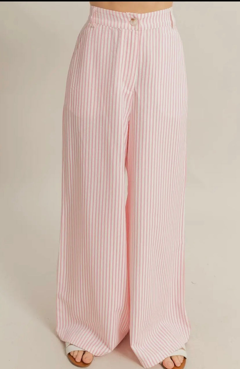 2 piece pink striped set