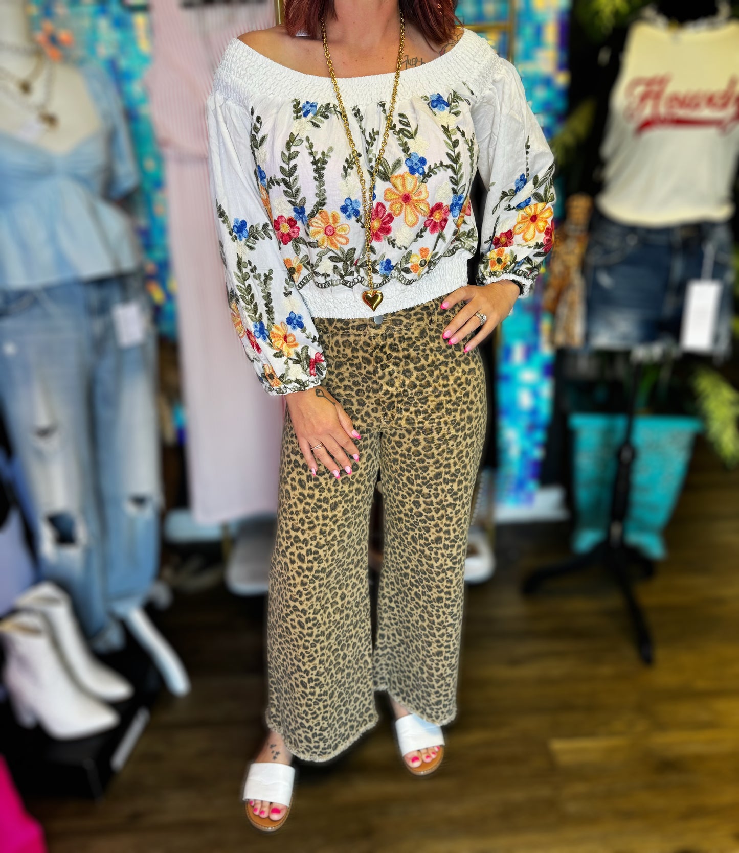 Floral off the shoulder top