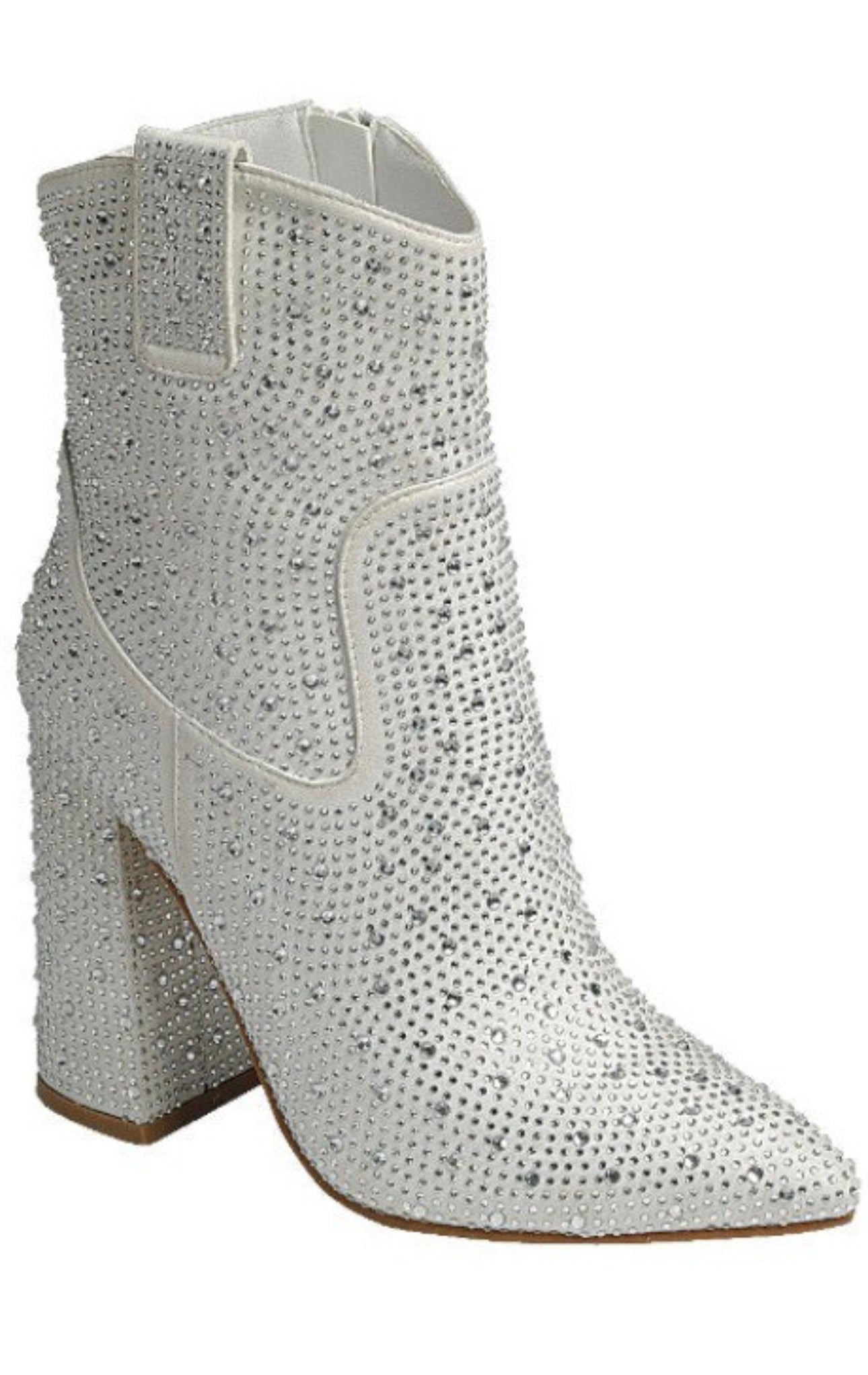 White rhinestones boots