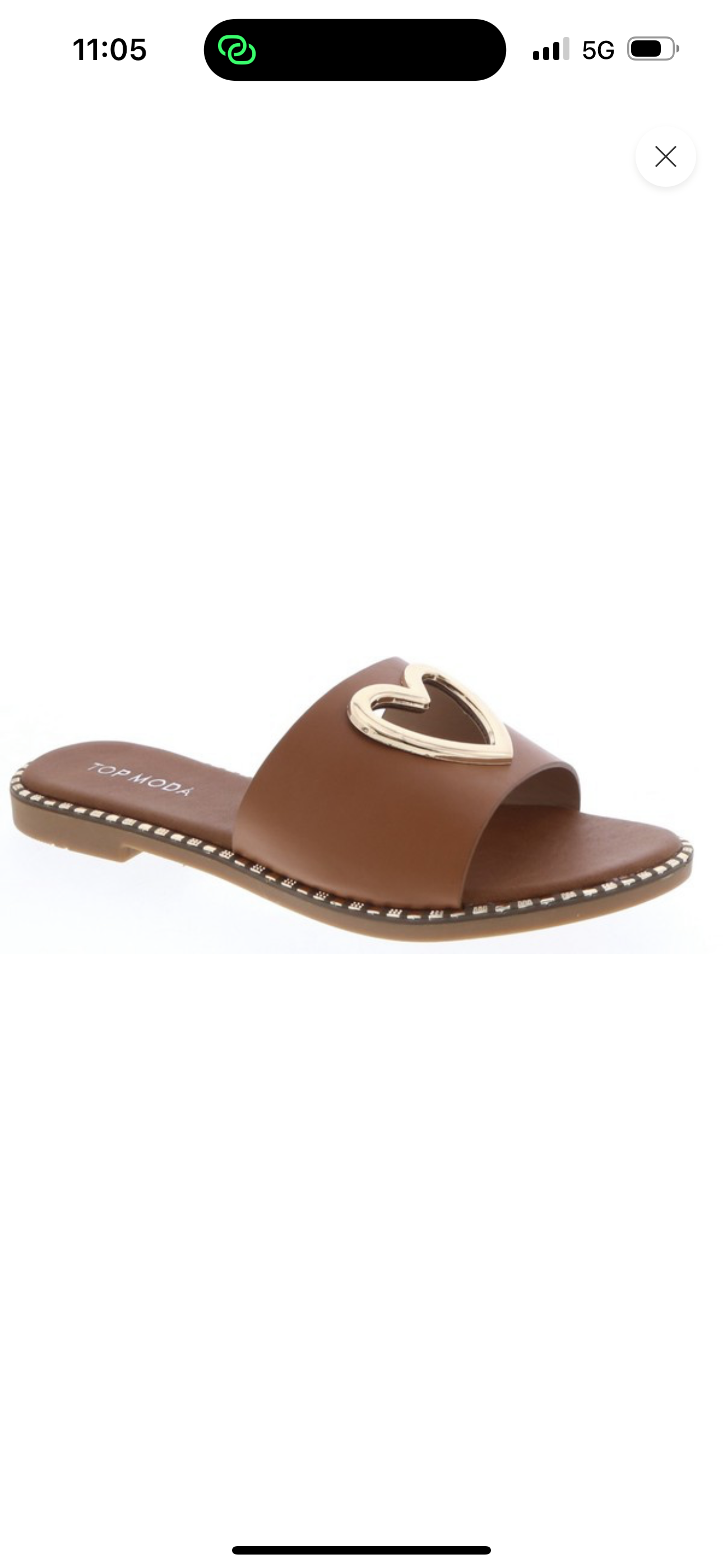 Brown gold heart sandals