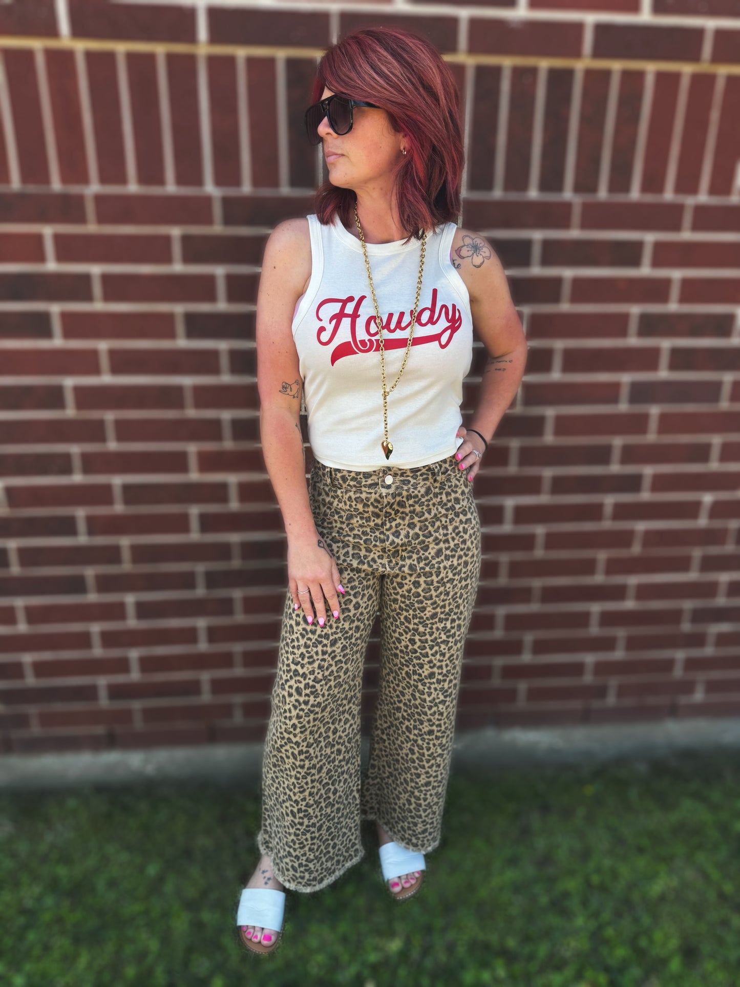 Cheetah Wide Leg jeans